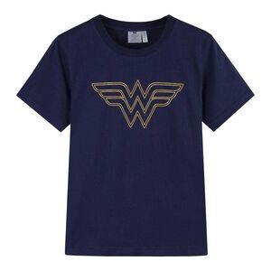 Wonder Woman Womens/Ladies Logo Cotton T-Shirt / Navy
